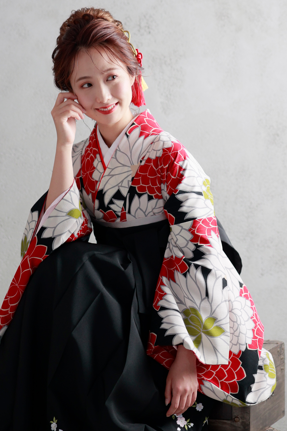 和風館 菊づくし x 黒 桜刺繍