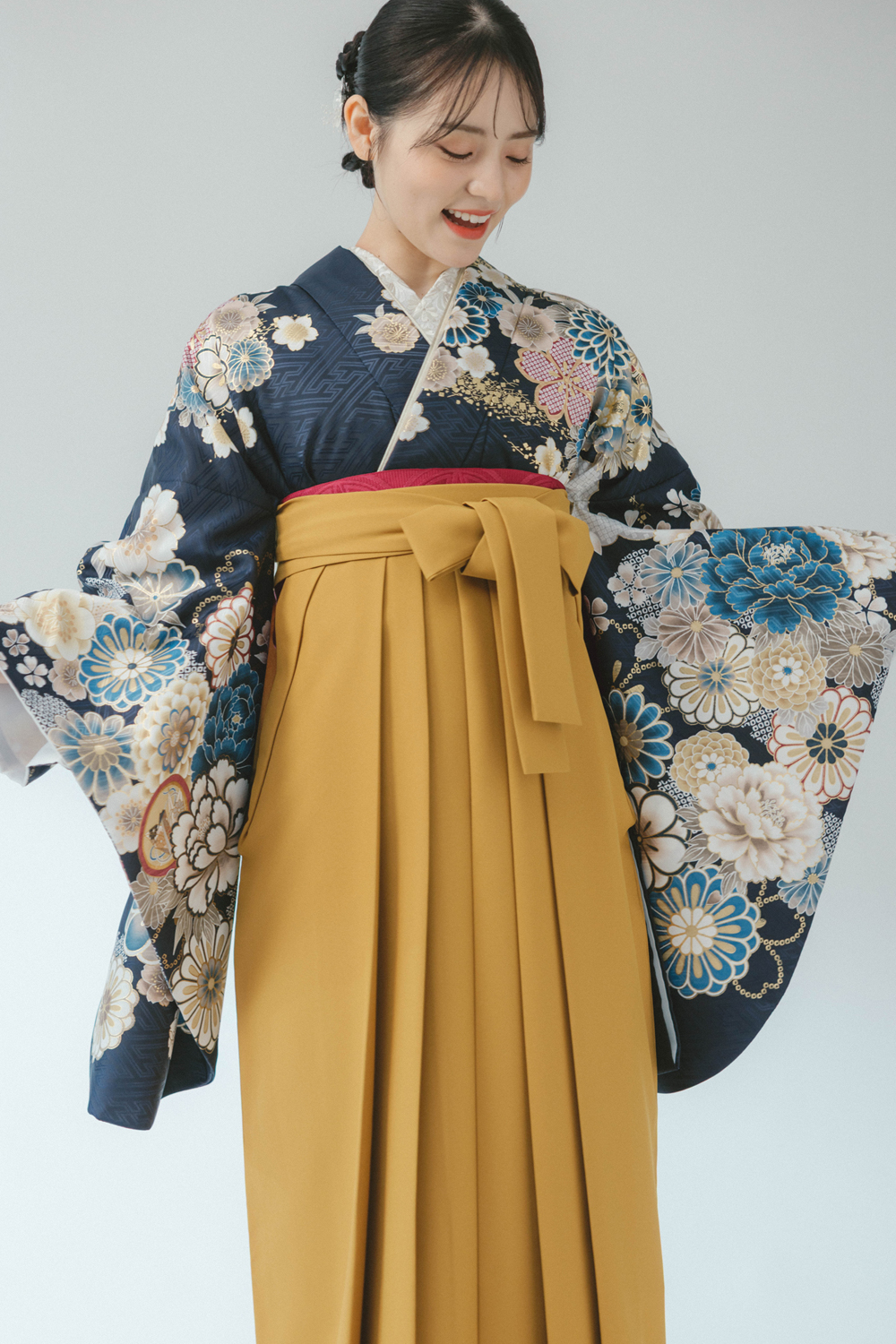 百花 京友禅 紺 x からし