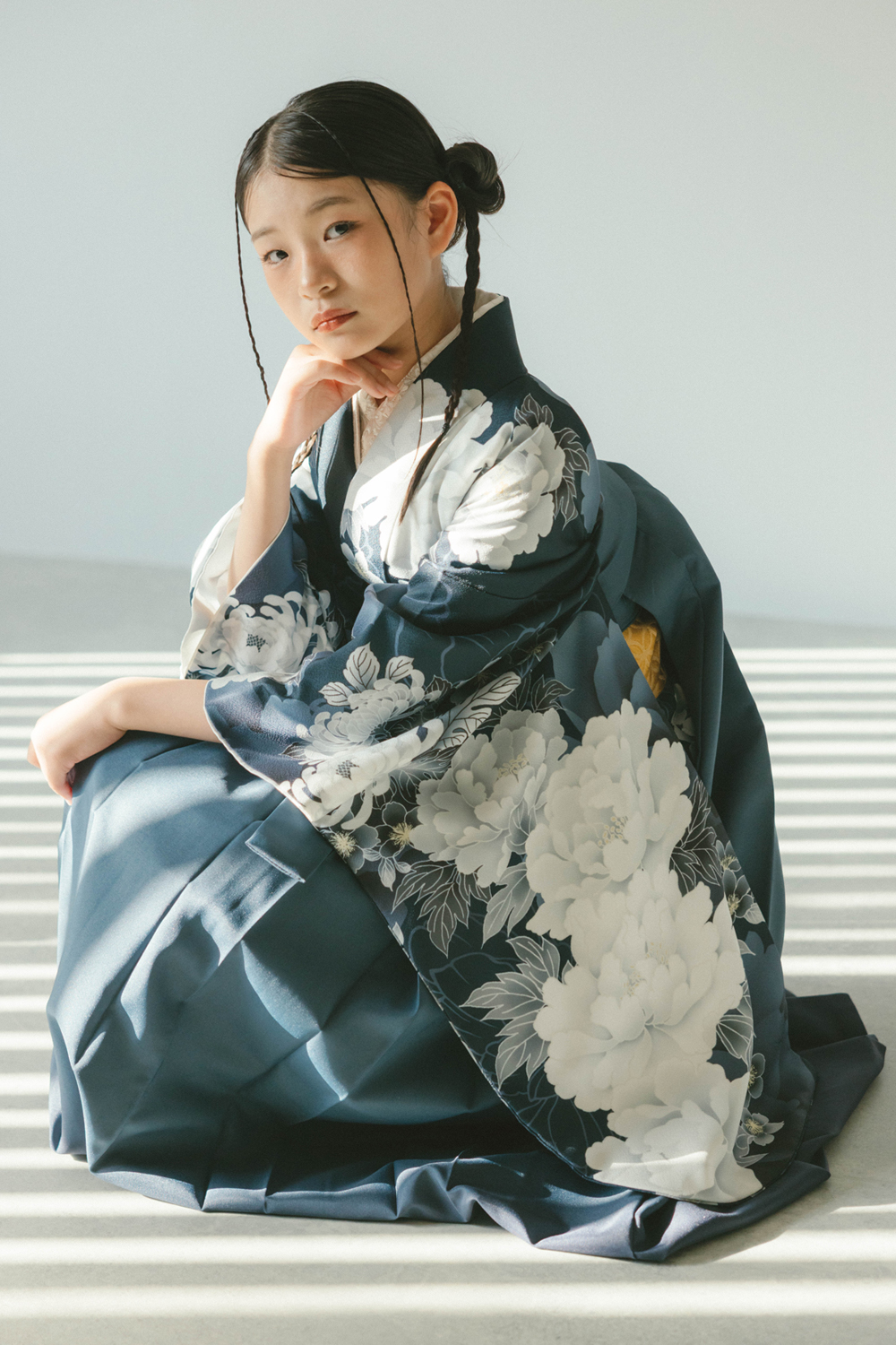 白菊　ネイビー x ブルーグレーグラデーション